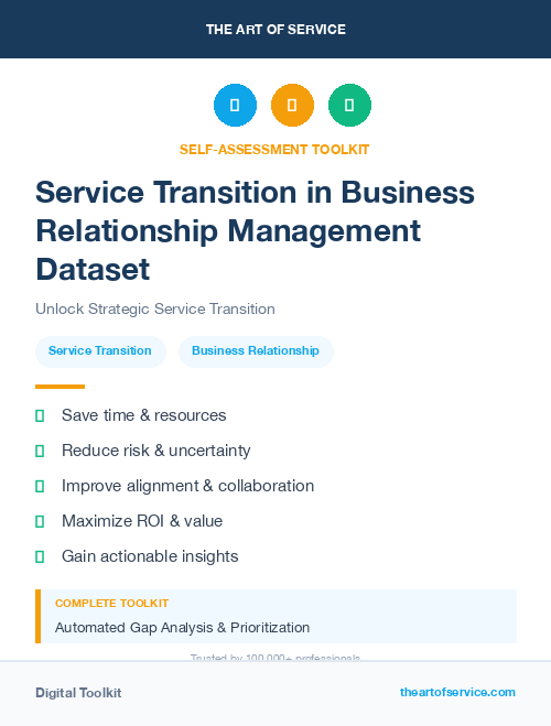 Service Transition in Business Relationship Management Dataset