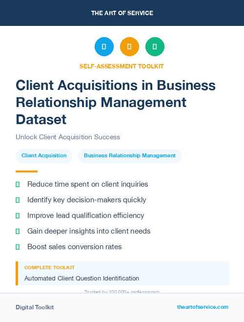 Client Acquisitions in Business Relationship Management Dataset