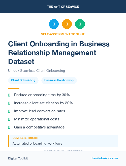Client Onboarding in Business Relationship Management Dataset