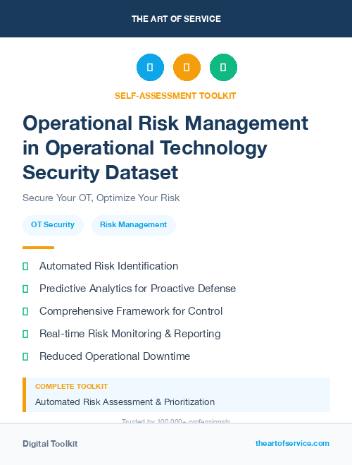 Operational Risk Management in Operational Technology Security Dataset