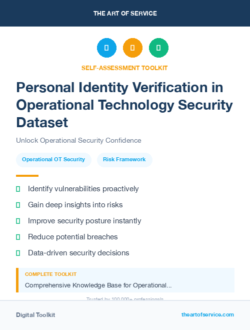 Personal Identity Verification in Operational Technology Security Dataset