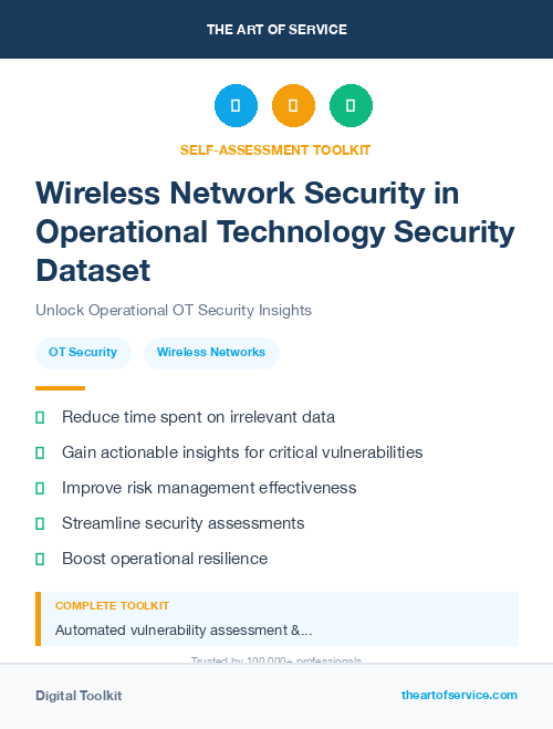 Wireless Network Security in Operational Technology Security Dataset