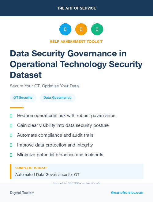 Data Security Governance in Operational Technology Security Dataset
