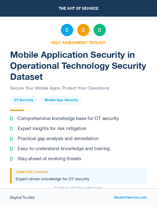 Mobile Application Security in Operational Technology Security Dataset