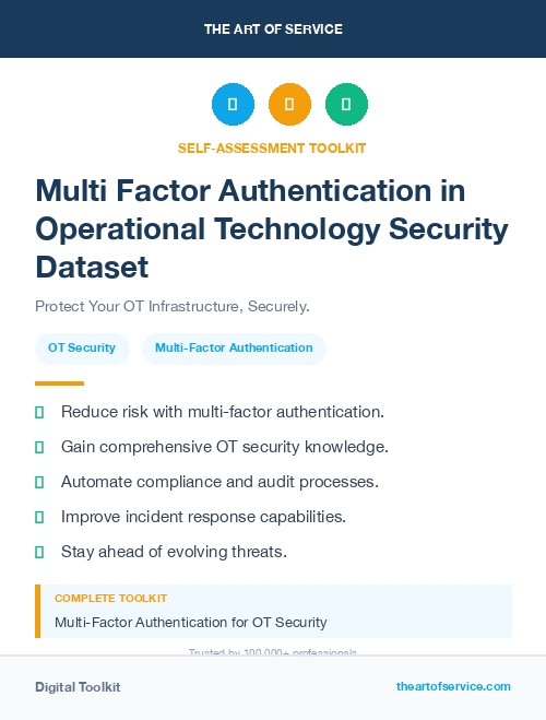 Multi Factor Authentication in Operational Technology Security Dataset