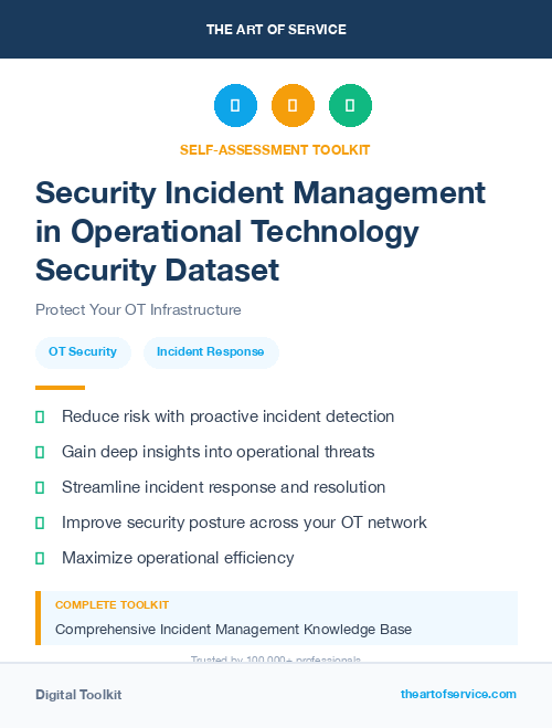 Security Incident Management in Operational Technology Security Dataset