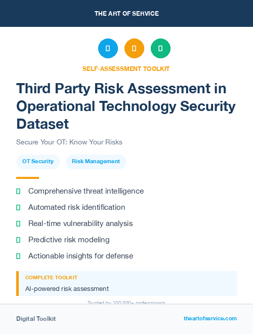 Third Party Risk Assessment in Operational Technology Security Dataset