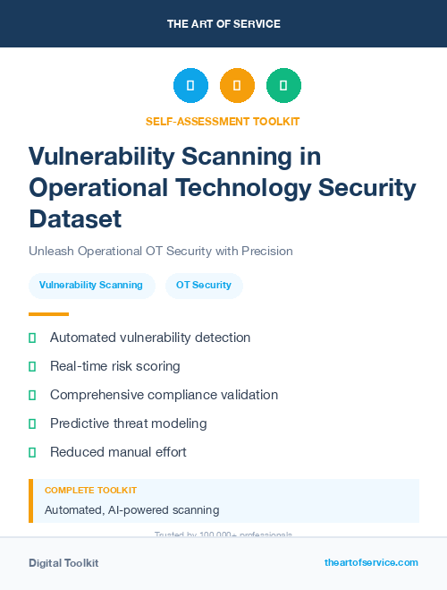 Vulnerability Scanning in Operational Technology Security Dataset