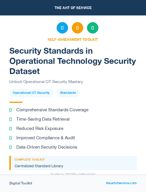 Security Standards in Operational Technology Security Dataset
