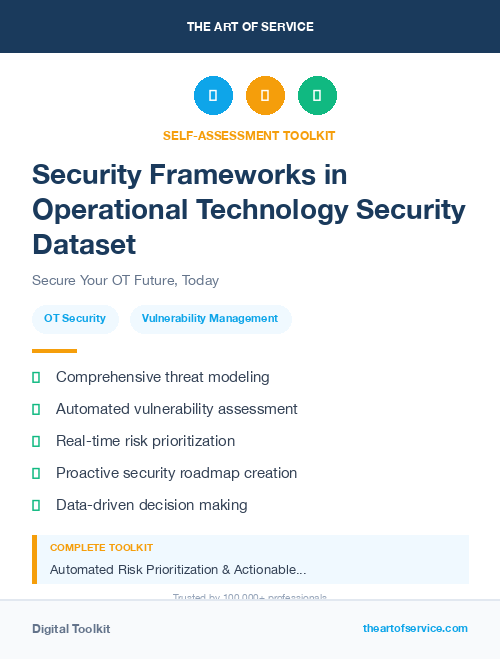 Security Frameworks in Operational Technology Security Dataset