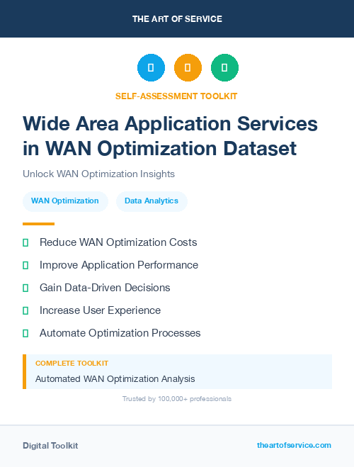 Wide Area Application Services in WAN Optimization Dataset