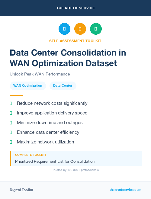 Data Center Consolidation in WAN Optimization Dataset