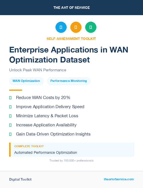 Enterprise Applications in WAN Optimization Dataset