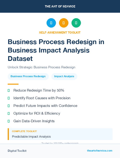 Business Process Redesign in Business Impact Analysis Dataset