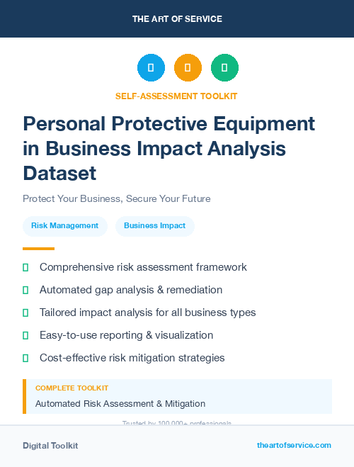 Personal Protective Equipment in Business Impact Analysis Dataset