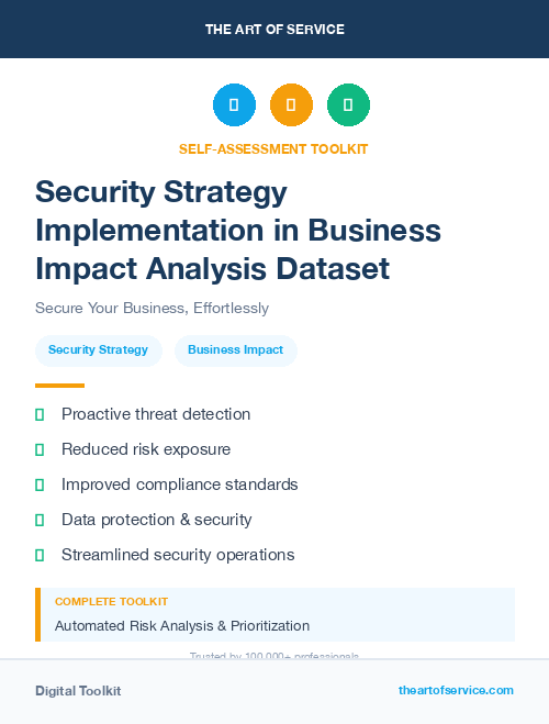 Security Strategy Implementation in Business Impact Analysis Dataset