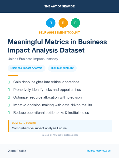 Meaningful Metrics in Business Impact Analysis Dataset