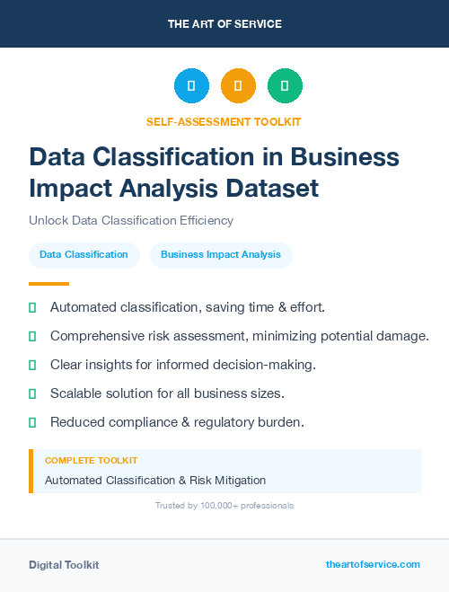 Data Classification in Business Impact Analysis Dataset