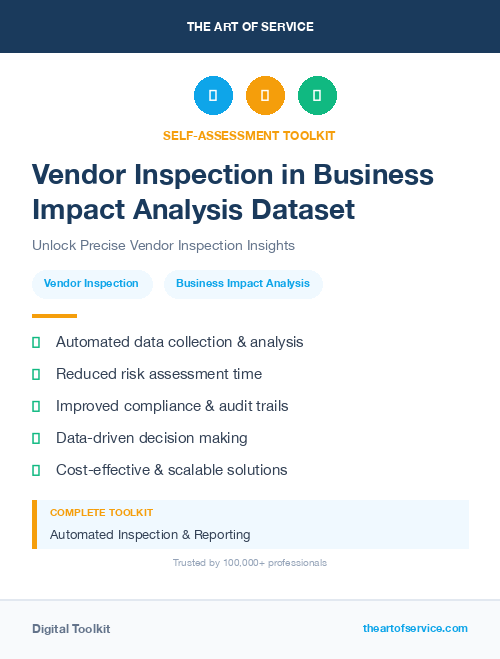 Vendor Inspection in Business Impact Analysis Dataset