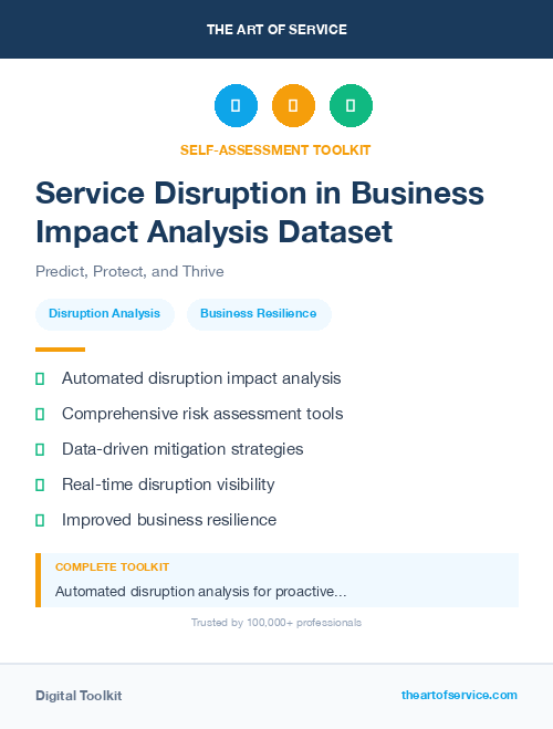 Service Disruption in Business Impact Analysis Dataset