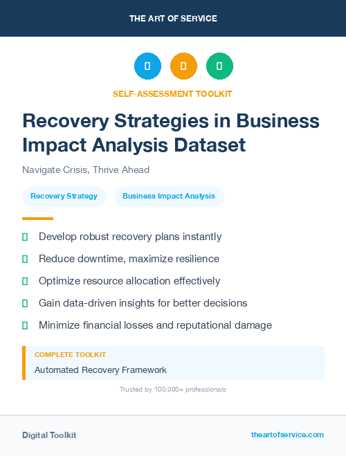 Recovery Strategies in Business Impact Analysis Dataset