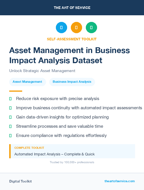 Asset Management in Business Impact Analysis Dataset