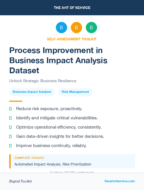 Process Improvement in Business Impact Analysis Dataset