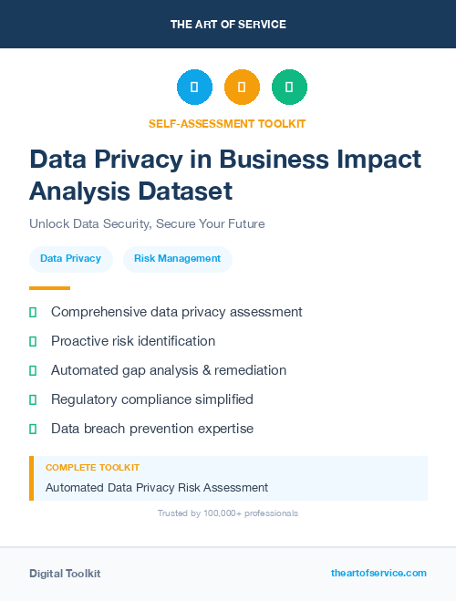Data Privacy in Business Impact Analysis Dataset