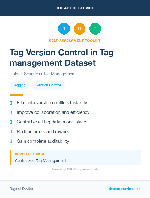 Tag Version Control in Tag management Dataset