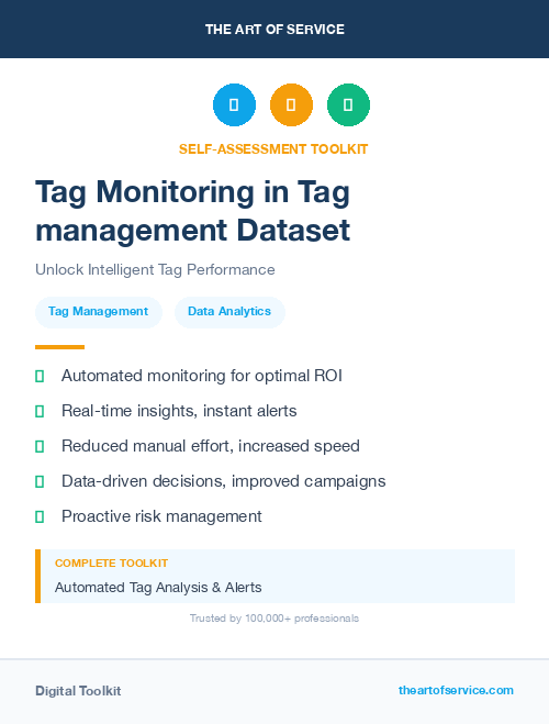 Tag Monitoring in Tag management Dataset