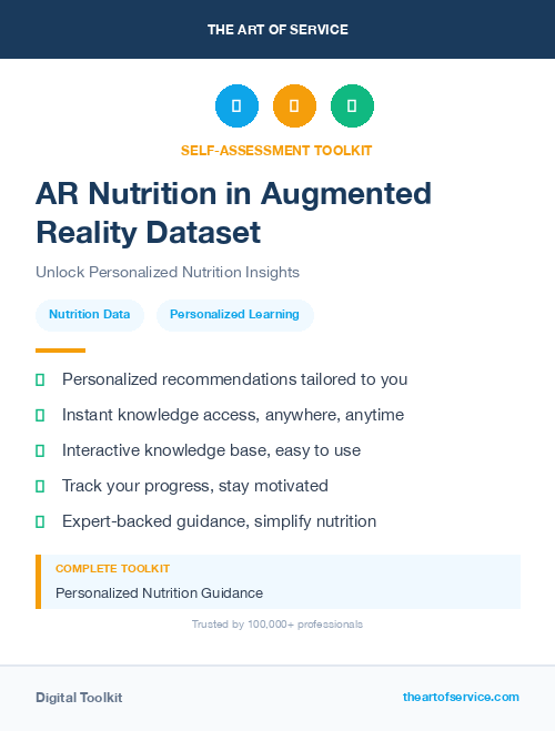 AR Nutrition in Augmented Reality Dataset
