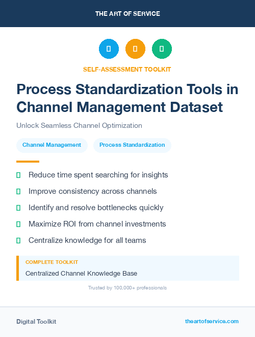 Process Standardization Tools in Channel Management Dataset