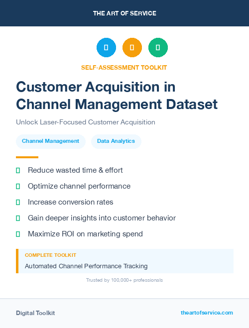Customer Acquisition in Channel Management Dataset