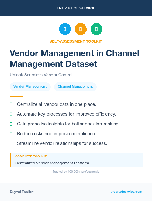 Vendor Management in Channel Management Dataset