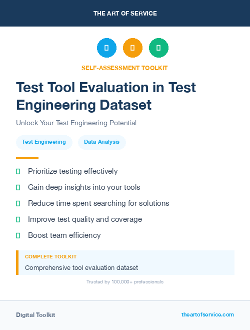 Test Tool Evaluation in Test Engineering Dataset