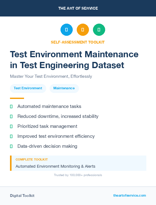 Test Environment Maintenance in Test Engineering Dataset