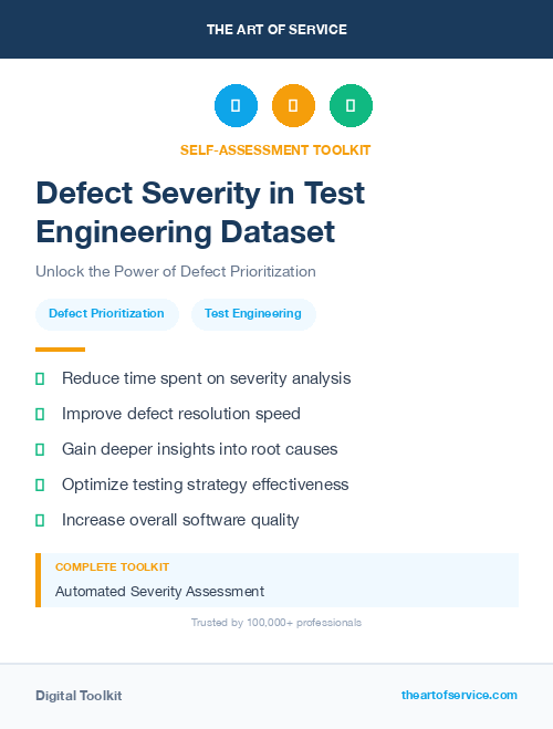 Defect Severity in Test Engineering Dataset