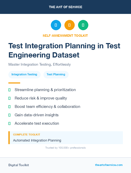 Test Integration Planning in Test Engineering Dataset