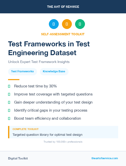 Test Frameworks in Test Engineering Dataset