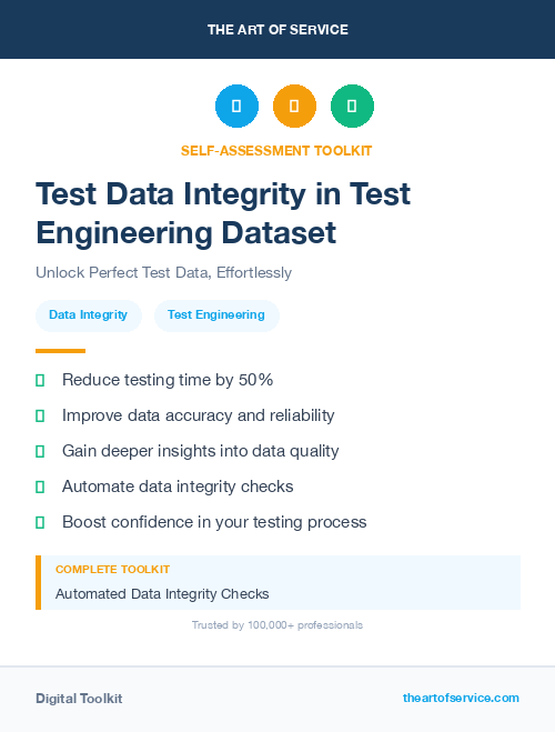 Test Data Integrity in Test Engineering Dataset