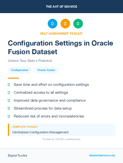 Configuration Settings in Oracle Fusion Dataset