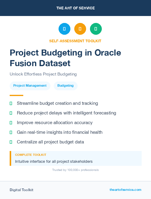 Project Budgeting in Oracle Fusion Dataset