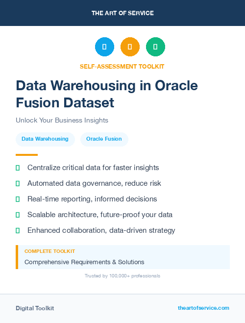 Data Warehousing in Oracle Fusion Dataset