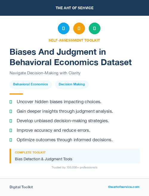 Biases And Judgment in Behavioral Economics Dataset