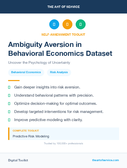 Ambiguity Aversion in Behavioral Economics Dataset