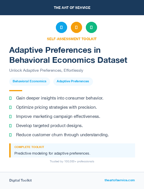 Adaptive Preferences in Behavioral Economics Dataset