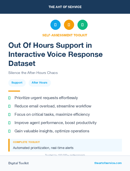 Out Of Hours Support in Interactive Voice Response Dataset
