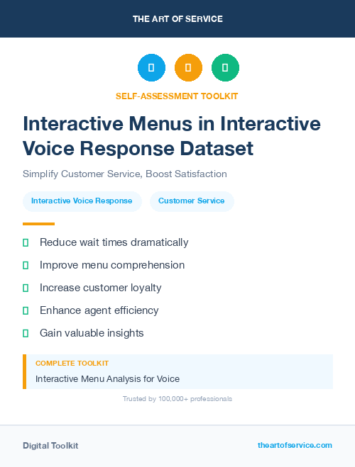 Interactive Menus in Interactive Voice Response Dataset