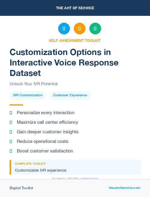 Customization Options in Interactive Voice Response Dataset