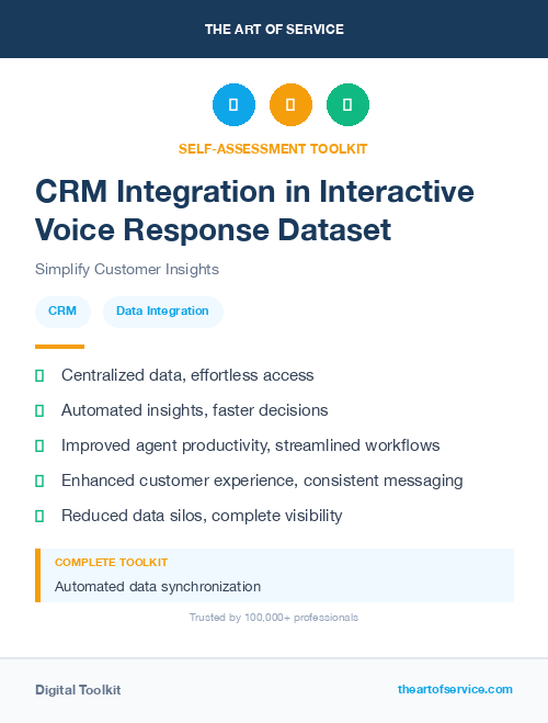 CRM Integration in Interactive Voice Response Dataset